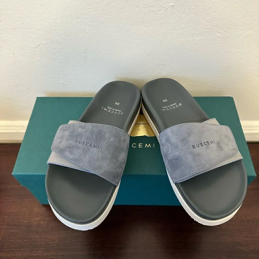 Buscemi Women’s leather upper/ lining lightweight handcrafted slide sandal Sz 35